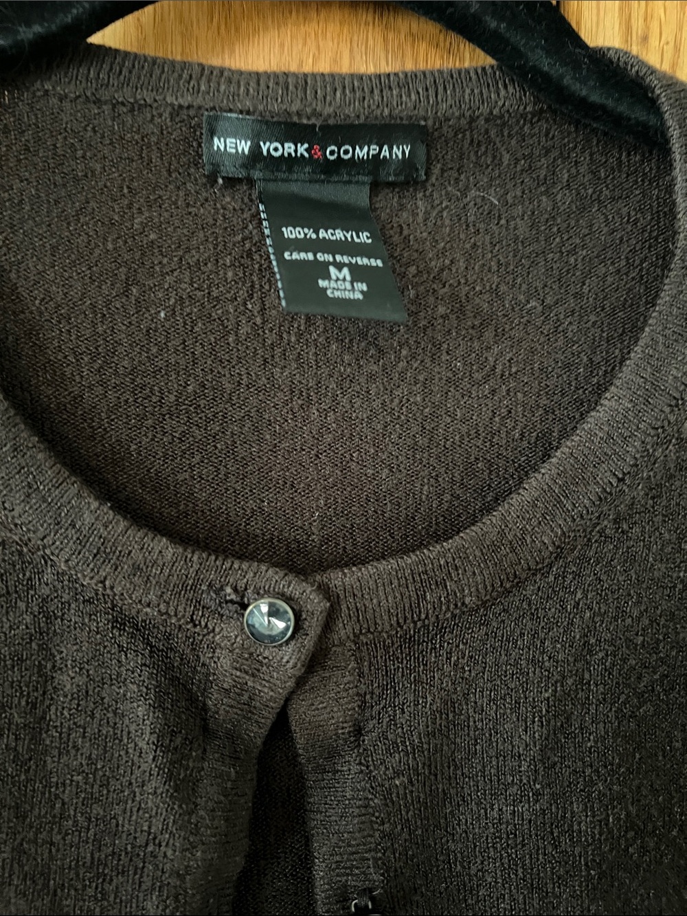 New York & Company brown button up cardigan sweater XS/S labeled med though - Picture 2 of 4
